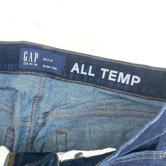 GAP Men's Slim Taper All Temp Dark Wash Jeans 30 x 32 Casual Day Night  B23 - Picture 5 of 8